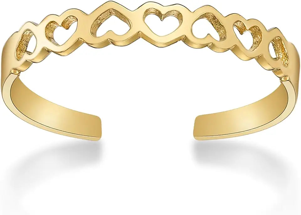 Gold-Tone Heart Ring, 3 mm