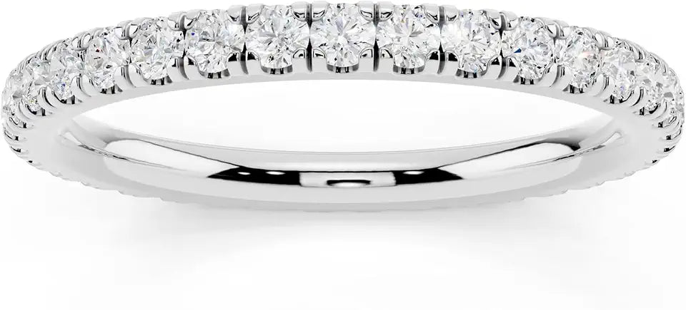 14K Gold-Plated Sterling Silver Moissanite Wedding Band