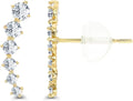 Gold-Tone Round Cubic Zirconia Stud Earrings