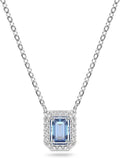 Rhodium-Plated Crystal Necklace
