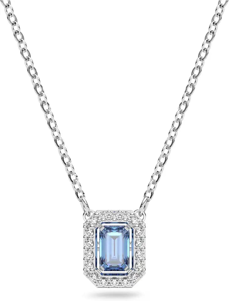 Rhodium-Plated Crystal Necklace