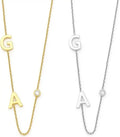 Gold-Tone Birthstone Solitaire Initial Necklace