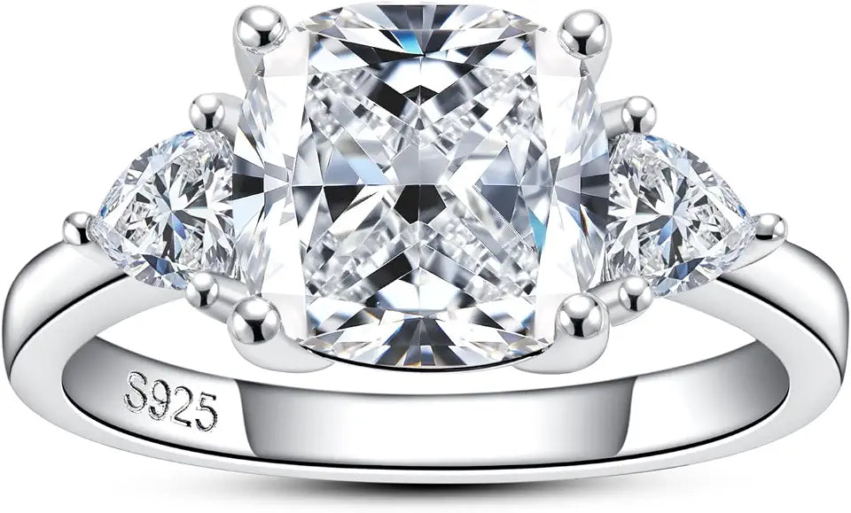 Sterling Silver Moissanite Engagement Ring