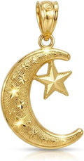 Gold-Tone Star Moon Pendant