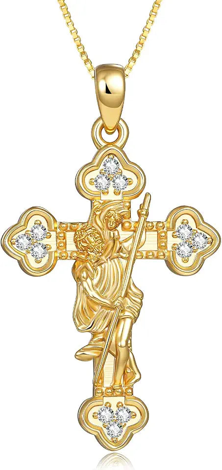 Gold-Tone Cross Necklace