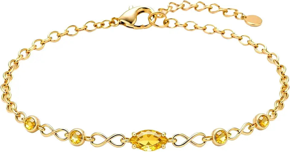 Gold-Tone Birthstone Infinity Bracelet