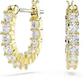 Rhodium-Plated Crystal Hoop Earrings