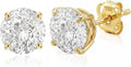Gold-Tone Round Solitaire Earrings