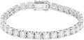 Gold-Tone Sterling Silver Round Moissanite Tennis Bracelet, 6.5mm