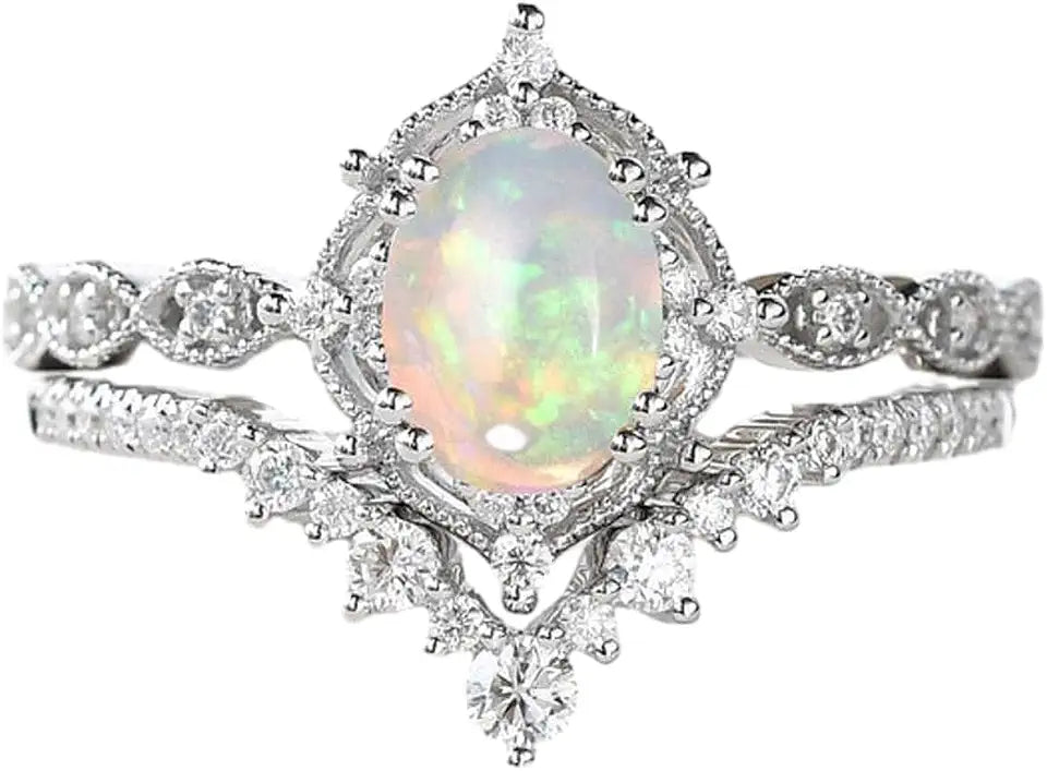 Gold-Tone Oval Moissanite Engagement Ring