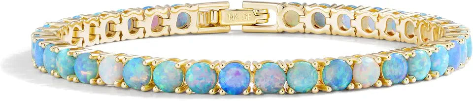 14K Gold-Filled Opal Tennis Bracelet