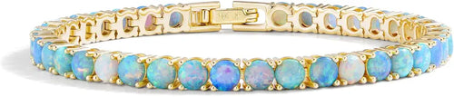 14K Gold-Filled Opal Tennis Bracelet