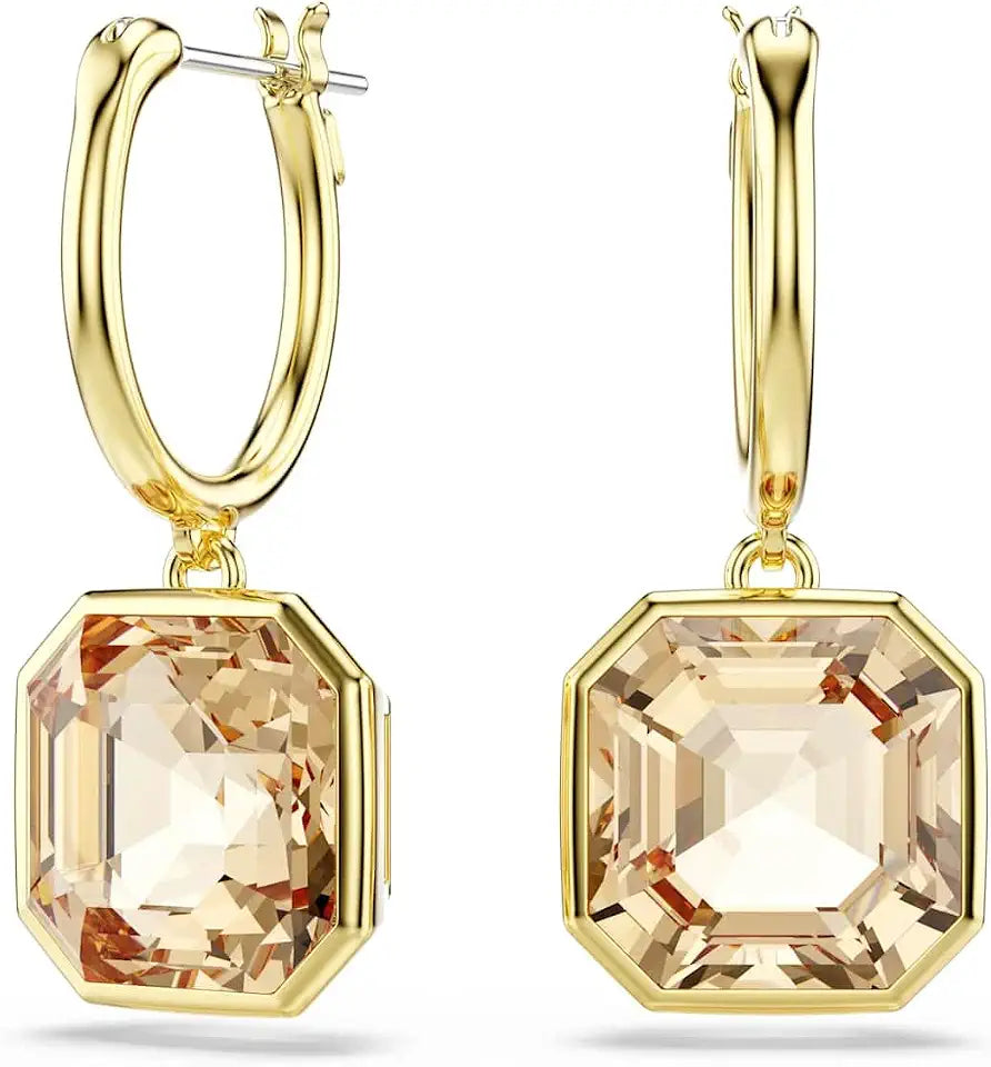Gold-Tone Square Drop Earrings