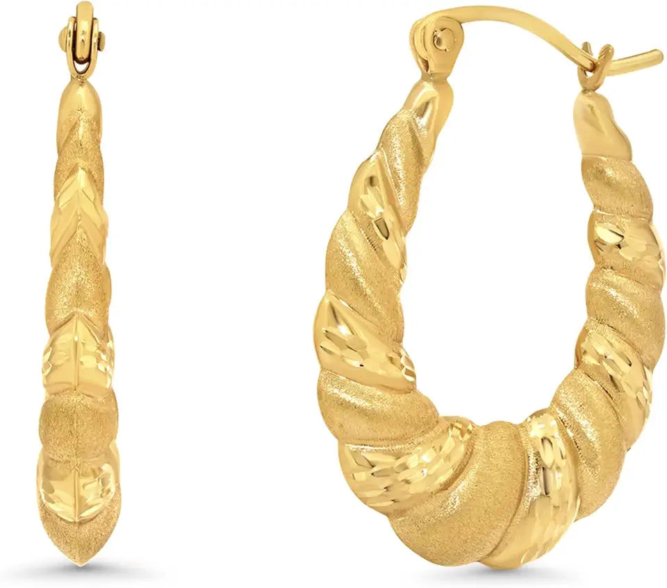 Gold-Tone Oval Hoop Earrings