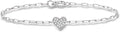 Sterling Silver Heart Bracelet, 7 inches