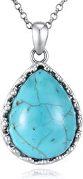Sterling Silver Teardrop Turquoise Necklace