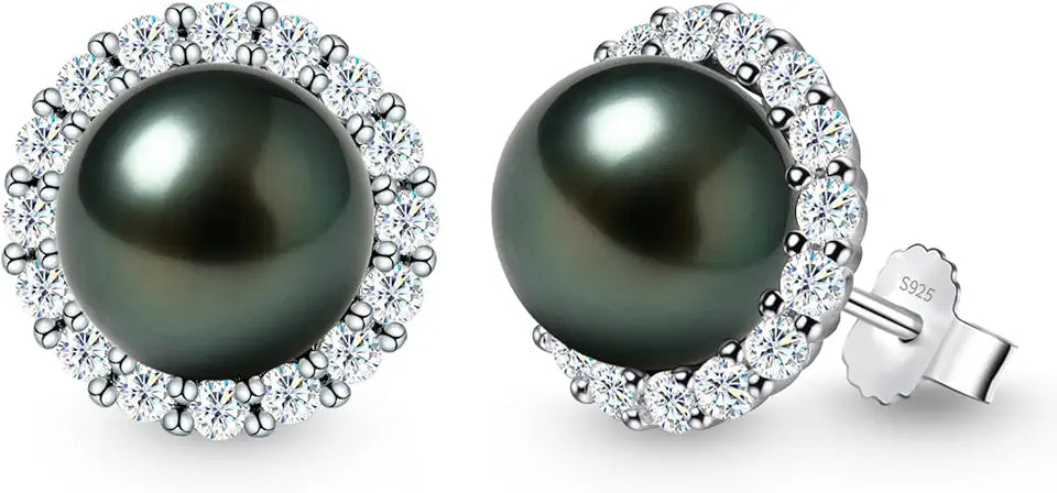 Sterling Silver Moissanite Earrings, 11mm