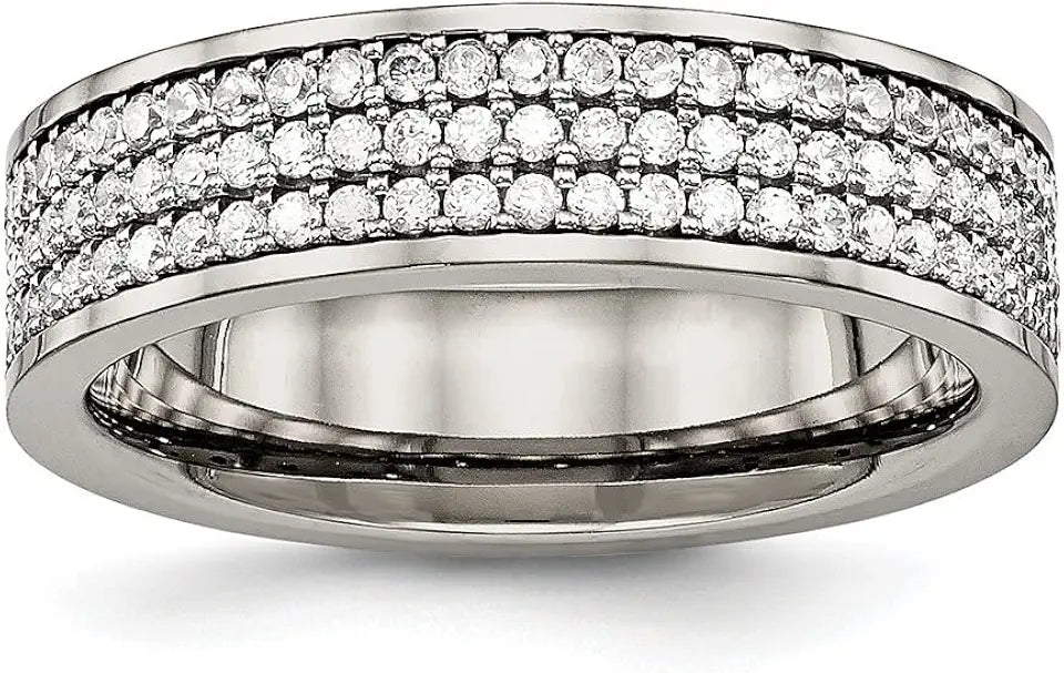 Titanium Cubic Zirconia Ring