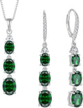 Created Emerald Drop Jewelry Set with Birthstone
