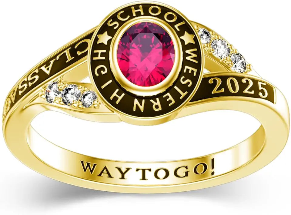 Gold-Tone Sterling Silver Emerald Ring with Birthstone