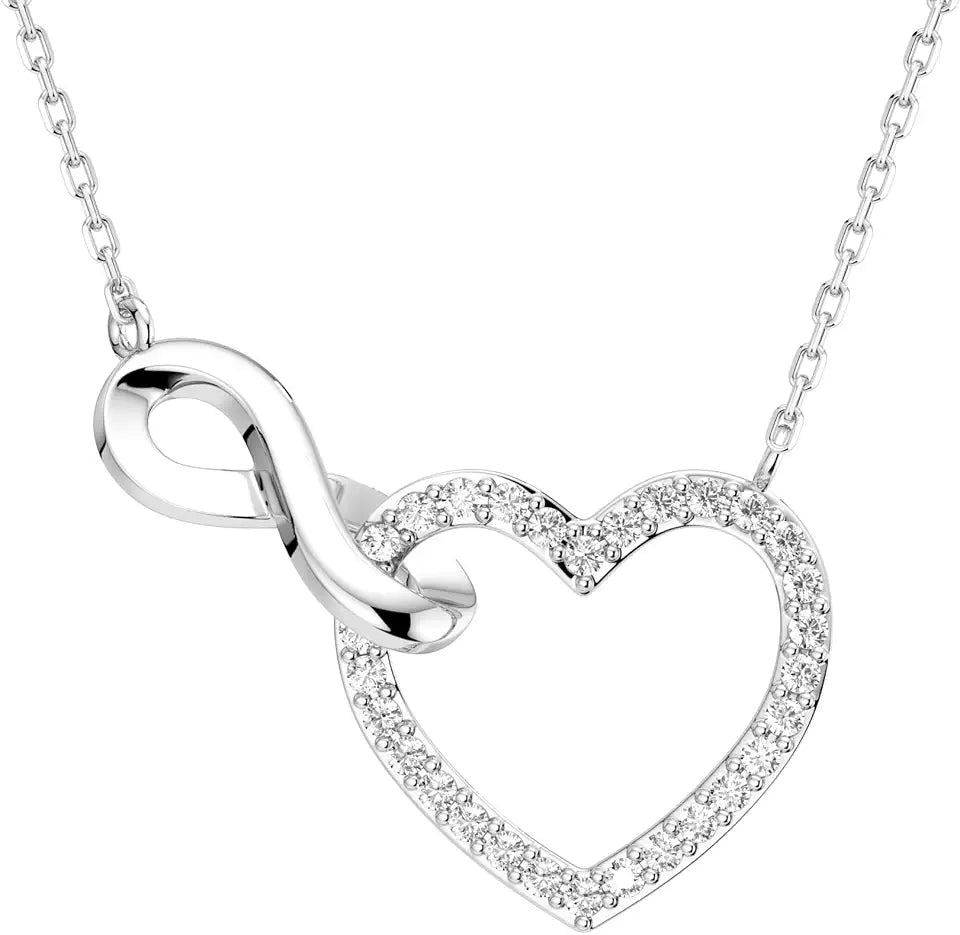 Moissanite Heart Infinity Necklace