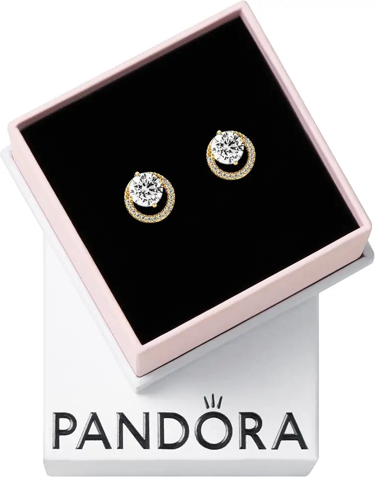 Round Stud Halo Earrings