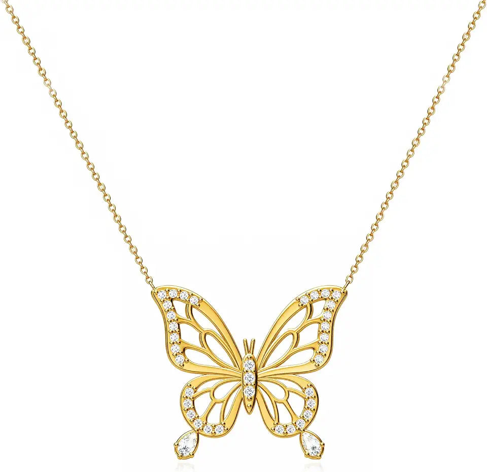Gold-Tone Butterfly Necklace