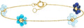 Gold-Tone Turquoise Floral Bracelet