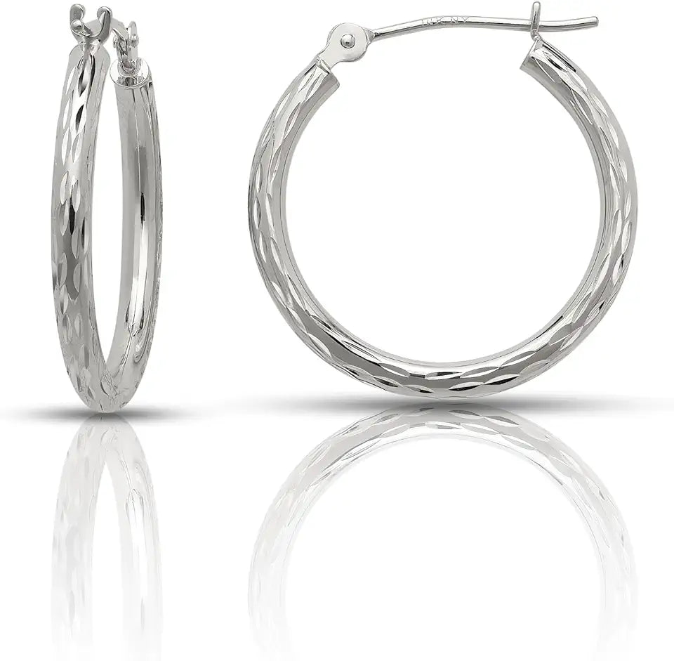 Gold-Tone Hoop Earrings, 0mm