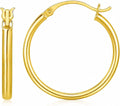 Gold-Tone Round Hoop Earrings, 12mm
