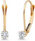 Gold-Tone Round Birthstone Drop Earrings