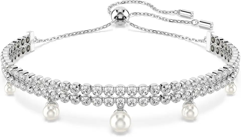 Rhodium-Plated Crystal Bracelet