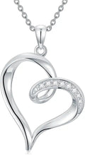 Sterling Silver Lab-Grown Diamond Heart Necklace