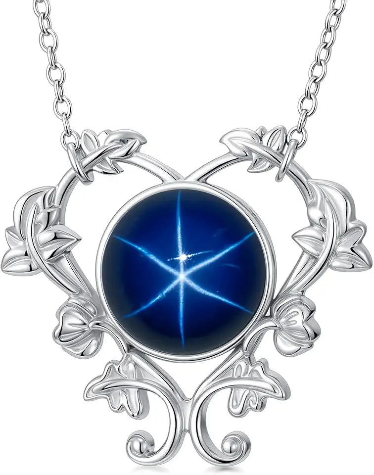 Sterling Silver Sapphire Star Necklace