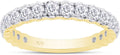 Gold-Tone Sterling Silver Round Moissanite Engagement Ring