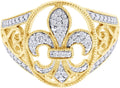 Gold-Tone Sterling Silver Round Ring