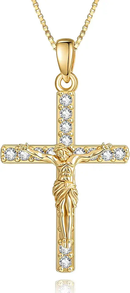 Gold-Tone Cross Necklace