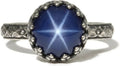 Sterling Silver Sapphire Star Floral Ring