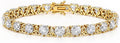 Gold-Tone Round Birthstone Tennis Bracelet