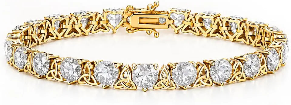 Gold-Tone Round Birthstone Tennis Bracelet