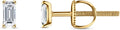 Gold-Tone Emerald-Cut Moissanite Earrings