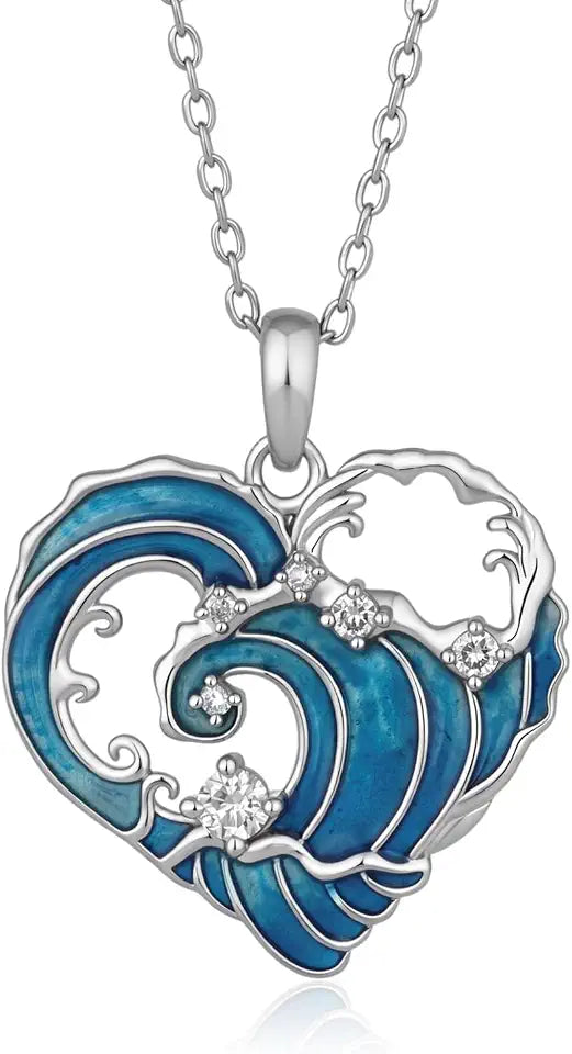 Sterling Silver Lab-Grown Diamond Heart Necklace