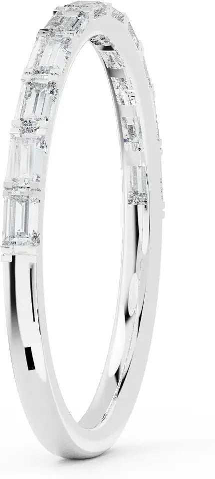 Gold-Tone Moissanite Wedding Band