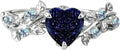 Gold-Tone Sterling Silver Birthstone Heart Engagement Ring