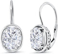 Oval Moissanite Drop Earrings