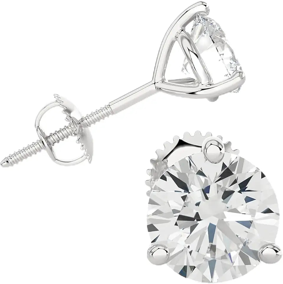 Gold-Tone Lab-Grown Diamond Stud Earrings