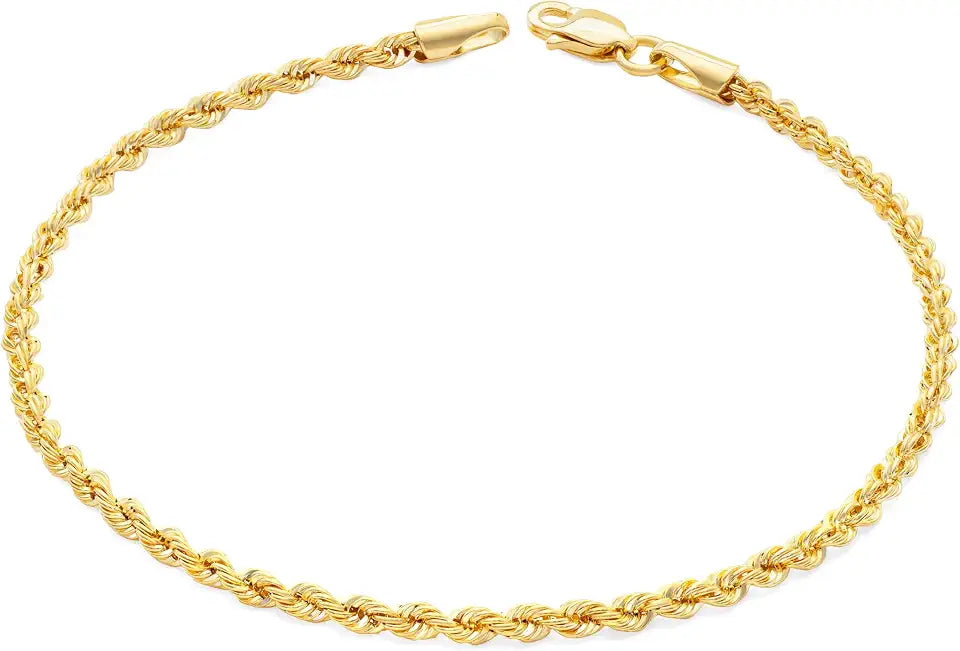 Gold-Tone Rope Bracelet, 2.1 mm