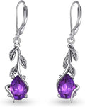 Sterling Silver Amethyst Drop Earrings