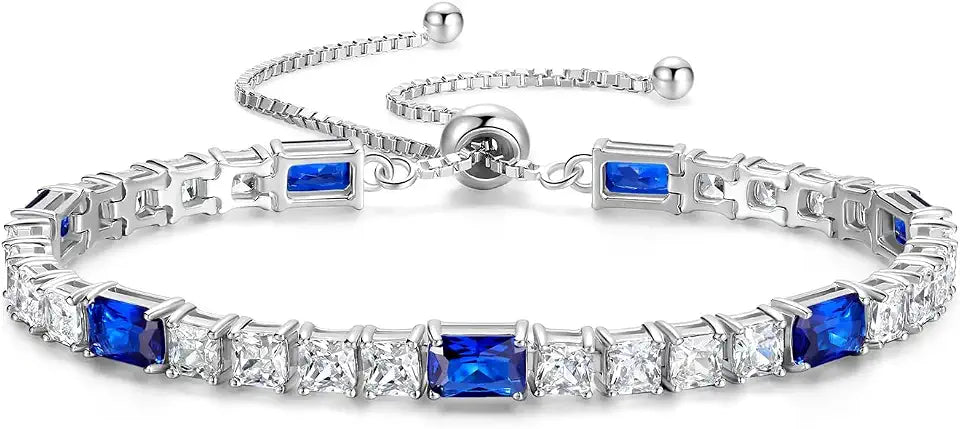 Sterling Silver Birthstone Tennis Bracelet