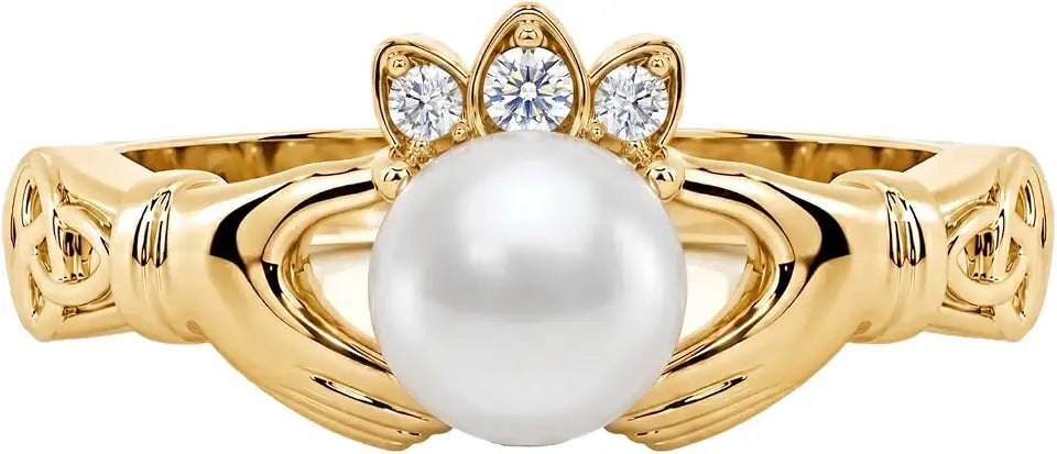 Gold-Tone Round Freshwater Pearl Ring
